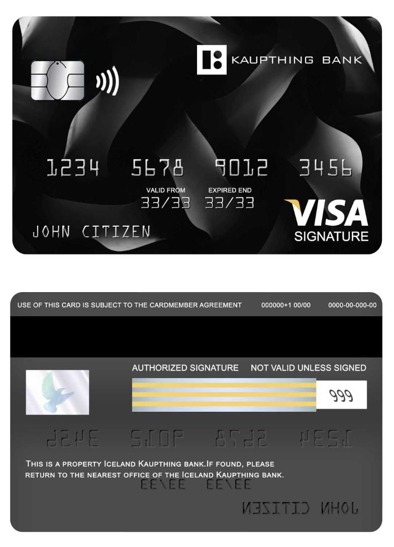 Iceland Kaupthing bank visa signature card